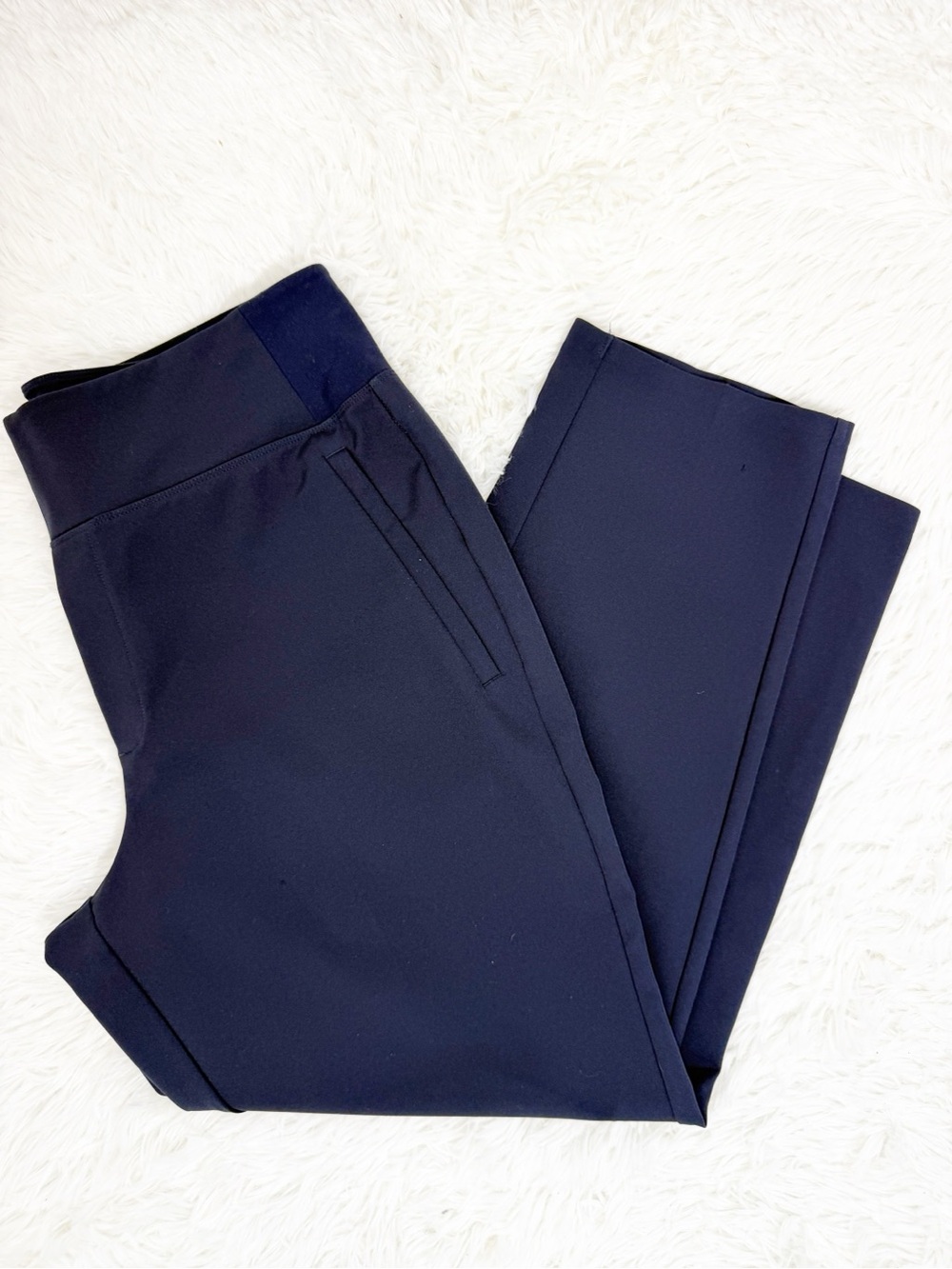 Athleta Brooklyn Ankle Pants Navy Size 10 Petite Stretch Travel Pants